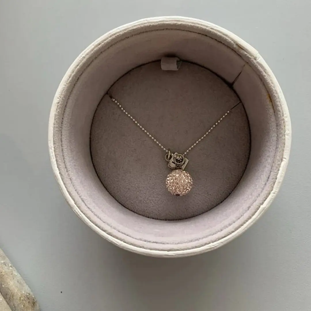 Hillberg & Burke Rose Gold Sparkle Ball Necklace